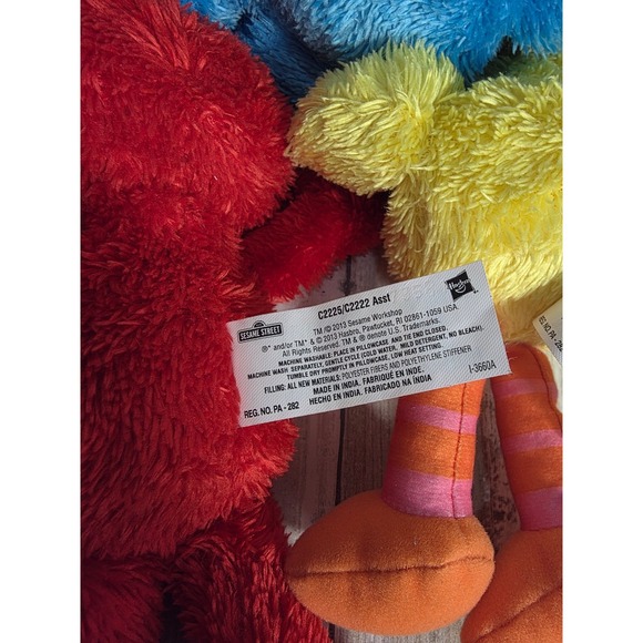 Sesame Street Plush Lot Elmo Cookie Monster Big Bird Bert Ernie Hasbro 2013 10in - Picture 7 of 9